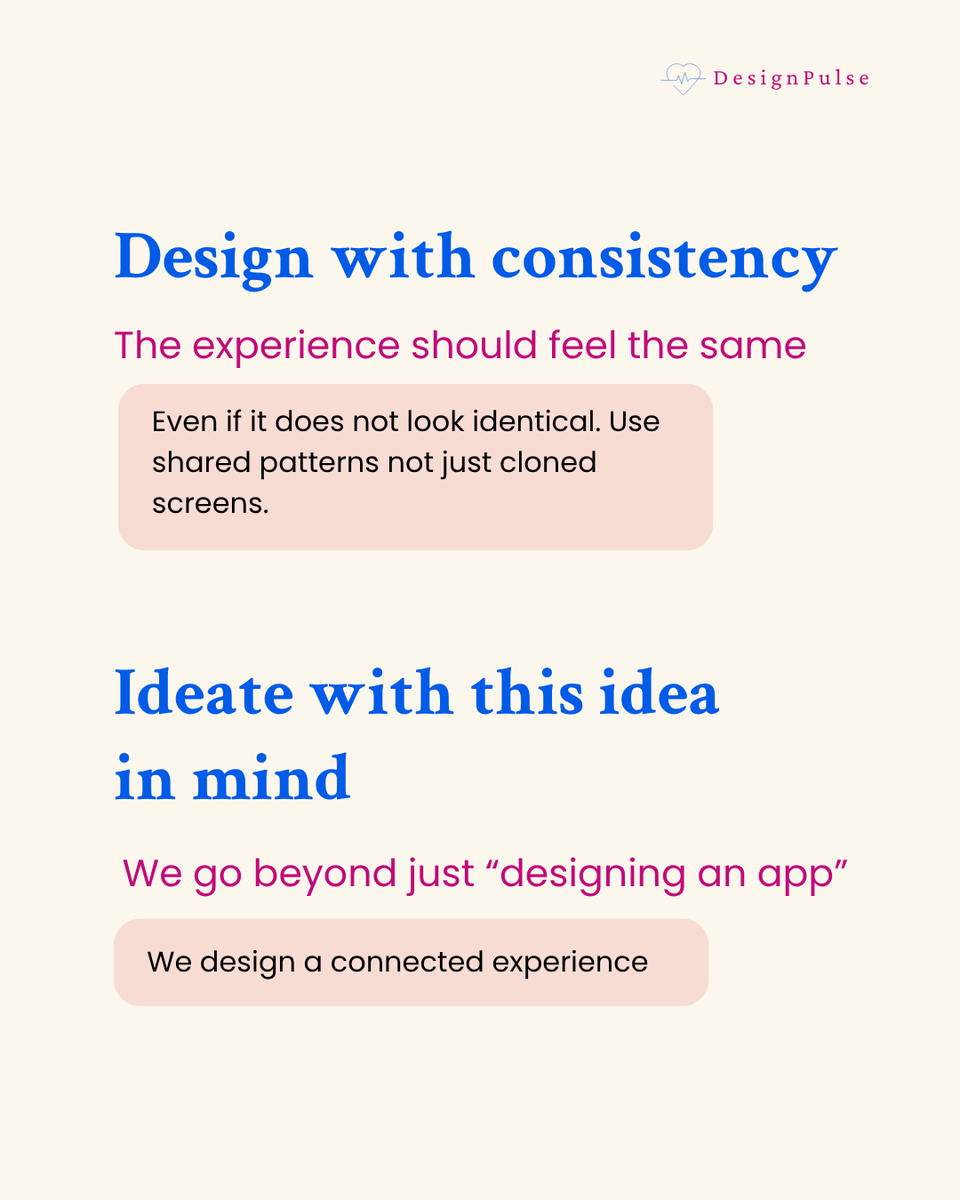 DesignPulse0's tweet image. Good ideas start on paper great ones work everywhere. Designing for an ecosystem that’s where true UX thinking starts.

Here’s how I keep cross-platform design in mind even during ideation 👇

#uxdesign #uidesign #ideation #brainstorming #learningUX