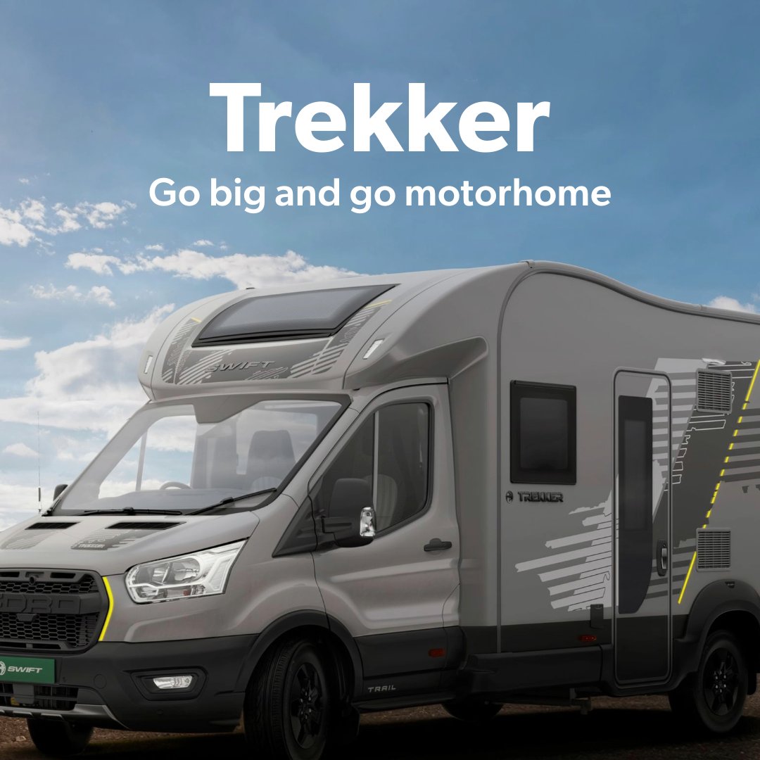 swiftgroup's tweet image. Trekker just got bigger 😲 We&apos;ve brought the bold adventurous spirit of our popular camper into a motorhome, check it out 👇

We think you’ll love:

🔥 Truma CombiNeo Heating &amp;amp; Hot Water = hot showers in ~8 mins &amp;amp; instant warmth
📹 Rear reversing camera + bold graphics = look…
