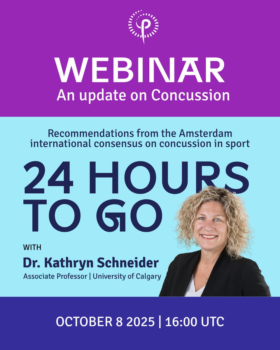 IntFSPT's tweet image. Happening TOMORROW! 🚨

Are you up to date with the latest concussion recommendations? 🧠

Join Dr. Kathryn Schneider, co-lead author of the Amsterdam Consensus on Oct 8 at 16:00 UTC 

Gain new insights, practical tools &amp;amp; case examples!

🎟️ Register now: eventbrite.co.uk/e/169313696122…