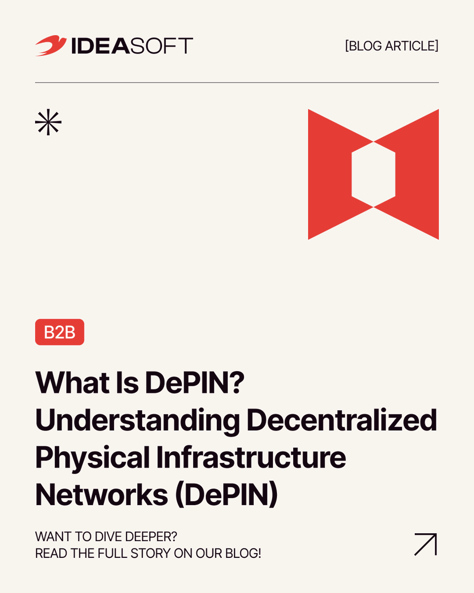 io_ideasoft's tweet image. What is DePIN, and why is it a game-changer trend in web3 of 2025 💥

This year, DePIN became a reshaping wave for crypto and DeFi. For startups, this means faster growth and smarter coordination. 

👉 Check out all the opportunities and benefits of DePIN for your business in our…