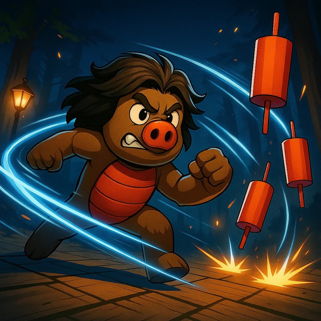 OinkSui's tweet photo. Fighting the red candles! Oink! 🐽 https://t.co/YfJmRj2KEL