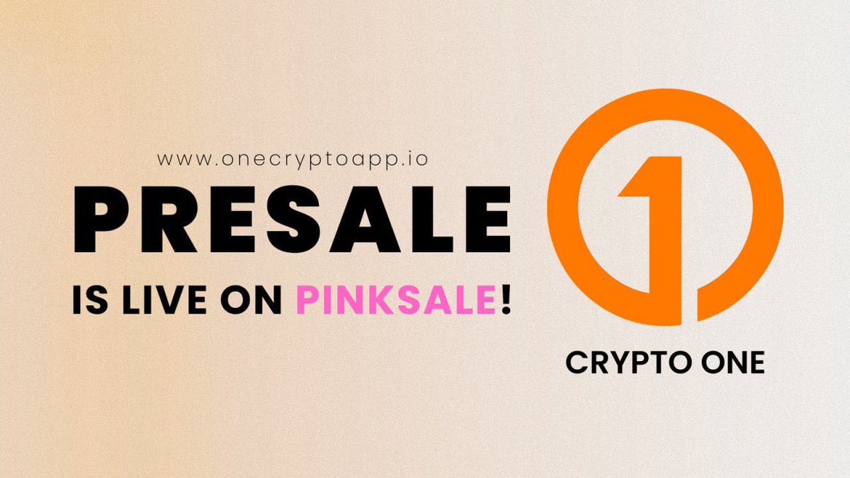 Crypto One (@onecryptoapp) on Twitter photo Pre-Sale NOW LIVE! 
pinksale.finance/launchpad/bsc/…
#presale #pinksale #launch Pre-Sale NOW LIVE! 
pinksale.finance/launchpad/bsc/…
#presale #pinksale #launch