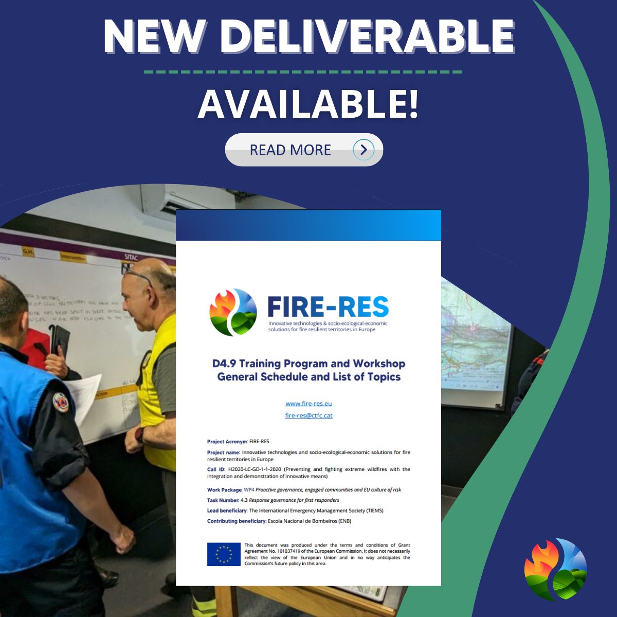 FIRE-RES (@fireresproject) on Twitter photo New deliverable out now!🆕 <a href="/TIEMS_ORG/">Secretariat</a> compiled a training program for wildfire risk management professionals, based on successful pilots in 🇫🇷🇵🇹🇸🇪 Such initiatives are essential to foster cross-sector collaboration, and empower local actors to face #EWEs🔗fire-res.eu/wp-content/upl… New deliverable out now!🆕 <a href="/TIEMS_ORG/">Secretariat</a> compiled a training program for wildfire risk management professionals, based on successful pilots in 🇫🇷🇵🇹🇸🇪 Such initiatives are essential to foster cross-sector collaboration, and empower local actors to face #EWEs🔗fire-res.eu/wp-content/upl…