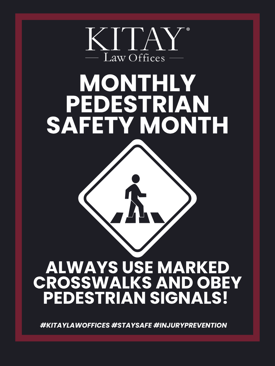 kitay_law's tweet photo. At Kitay Law Offices, we’re committed to keeping our communities safe.
If you've been injured in a pedestrian accident, you don’t have to face it alone. Our experienced attorneys are here to help you get the compensation you deserve.
#PedestrianSafety #KitayLawOffices https://t.co/8yv2TEDhwJ