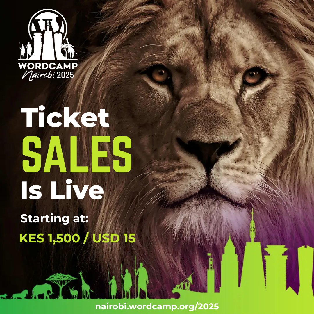 The biggest WordPress Event in Kenya is around the corner.

📍Daystar University Nairobi Campus
🗓️ 7th - 8th November 2025

Ticket price starting at KES: 1500 or USD: 15

See you there, tag a friend as well. 
nairobi.wordcamp.org/2025/tickets/ <a href="/WordPress_Kenya/">WordPress Kenya</a>
#TechWithTwin #WordPressKenya