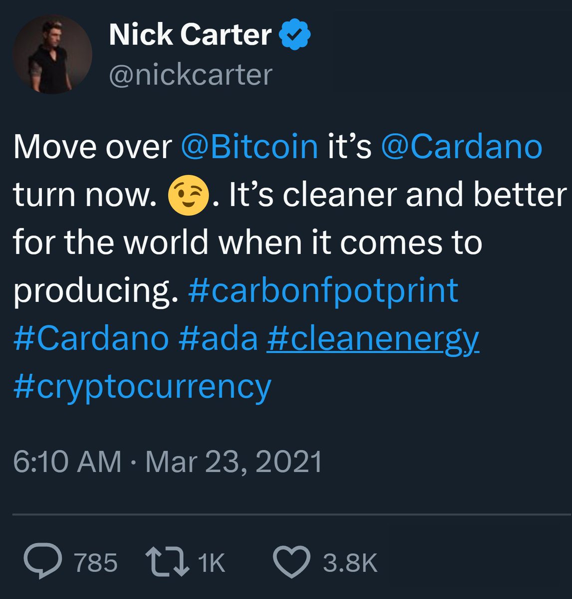 Reminder that Nick Carter from the Backstreet Boys wants it the $ADA way.