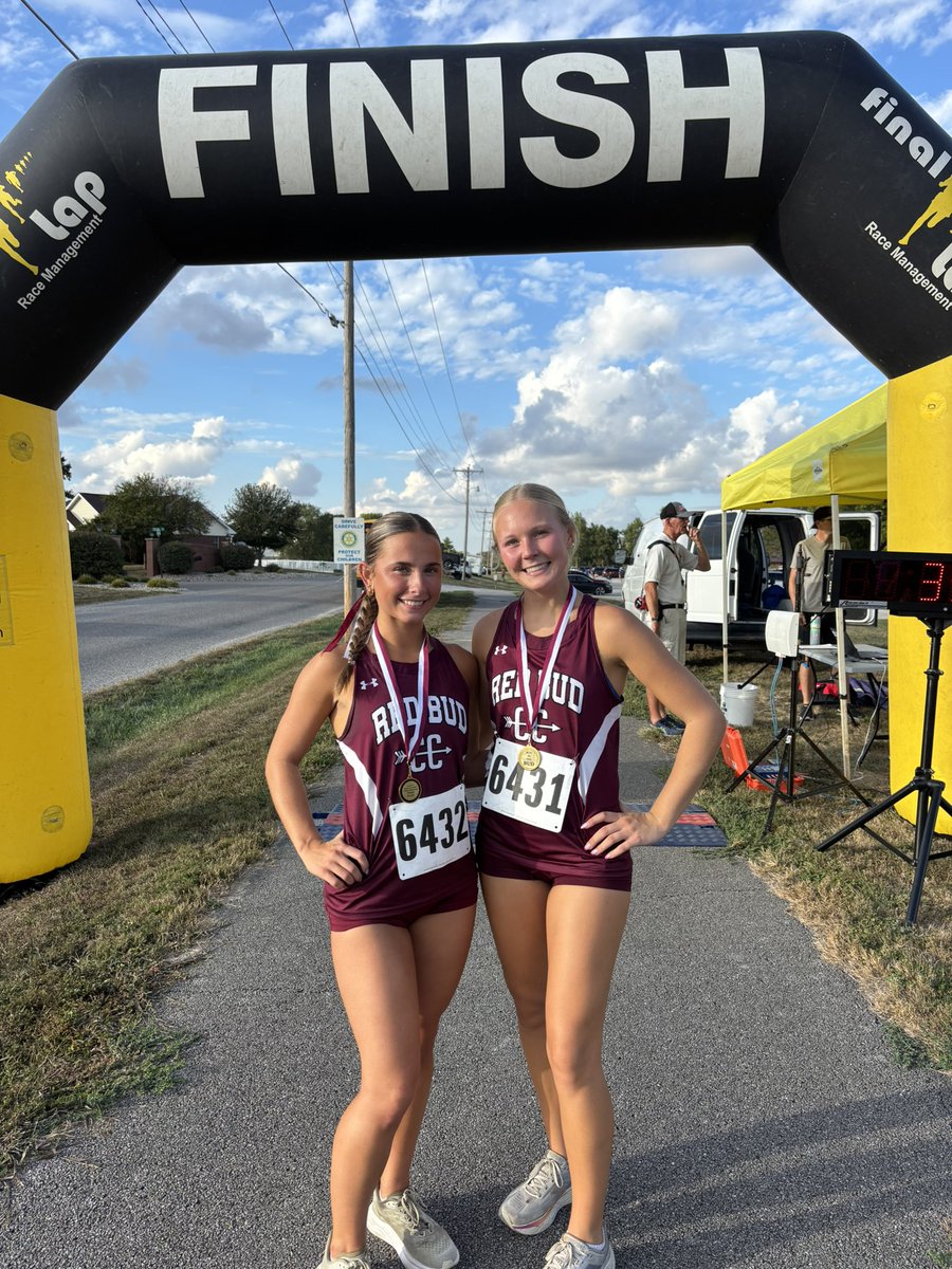 Run in the Bud XC 2025 was a success 👏 Thank you to our AD Dane Walter and all our family/friends for helping 🎉
Ava and Addy..another top 5 finish and girls team 2nd 🏅🏅
<a href="/TheBUDAthletics/">Red Bud Athletics</a> 
<a href="/BrianCandler/">Brian Candler 🏃🏃🏻‍♀️</a>