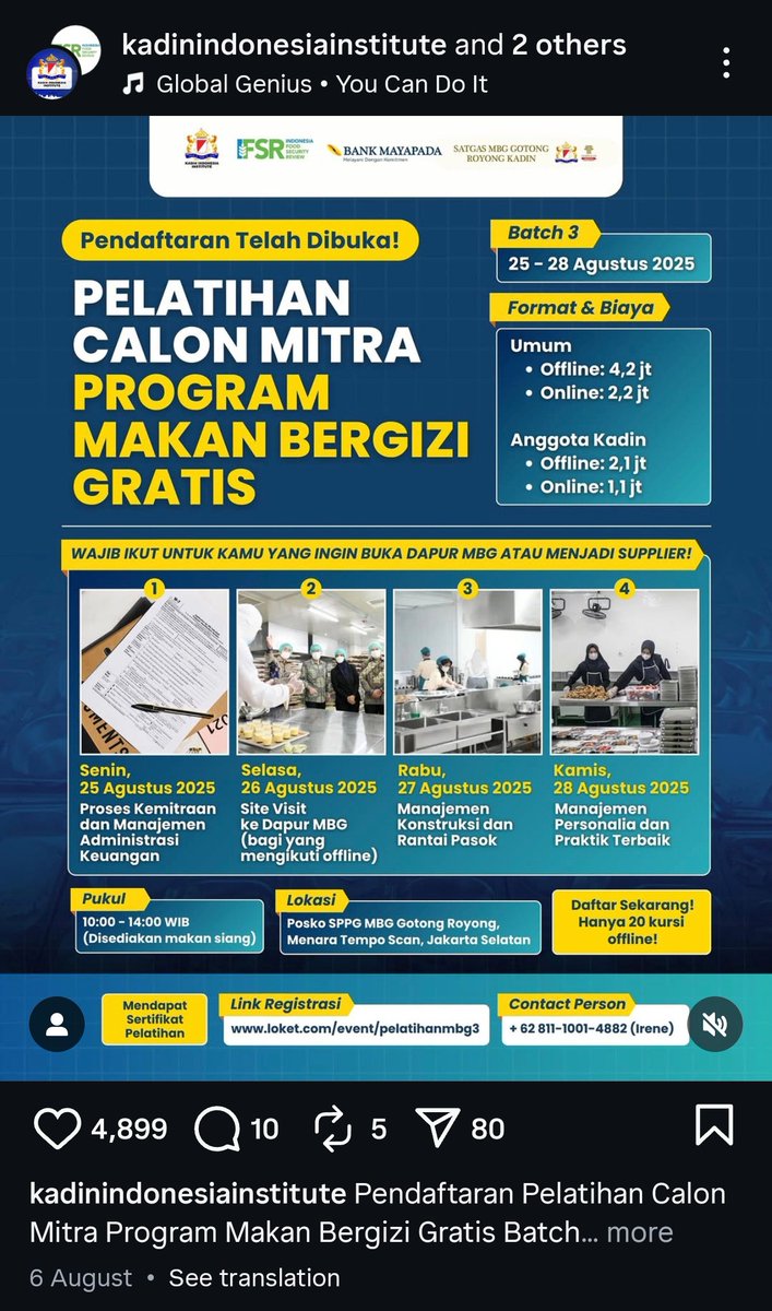 barengwarga's tweet photo. ((lembaga pemikir independen))

Tapi bikin buku MBG rilis sama BGN, punya yayasan dapur MBG, punya 3 SPPG, jualan pelatihan buka dapur MBG 4,2 jt dan bikin kanal pantauan sendiri 😂. 

Penasaran siapa ya yg punya sakti banget? 🤔 https://t.co/rlLUgc8UkE