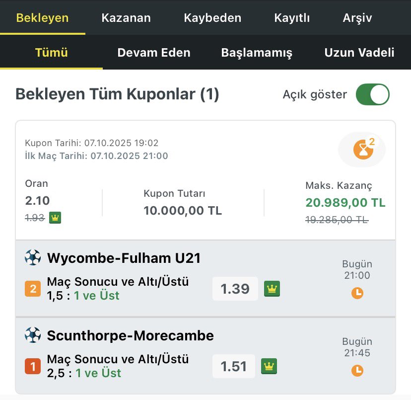 bambuyla's tweet photo. 10.000 MİSLİ 🔥

Bülten çok kötü o yüzden yine 10.000 olarak aldım 👍

Herkese bol şanslar 🍀 https://t.co/2Mt8zvsZnW