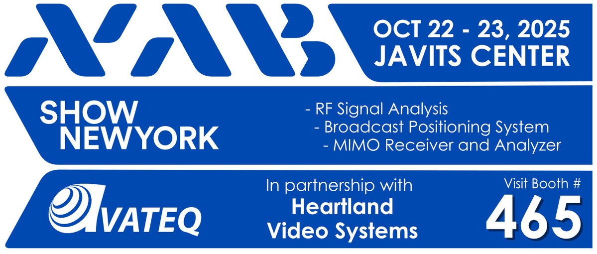 Join us at NAB Show New York 2025, Oct 22 - 23. Schedule a meeting: avateq.com/nab-new-york-2…
#nabshow #avateq #atsc3