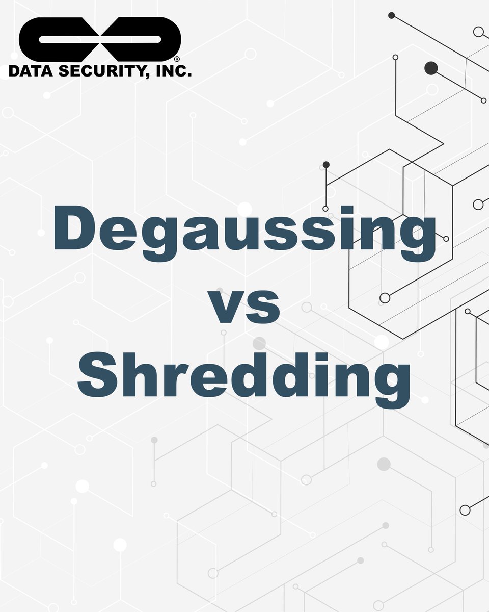 DataSecurityInc's tweet image. Learn when to degauss and when to shred!. Read the blog here: datasecurityinc.com/degaussing-vs-…