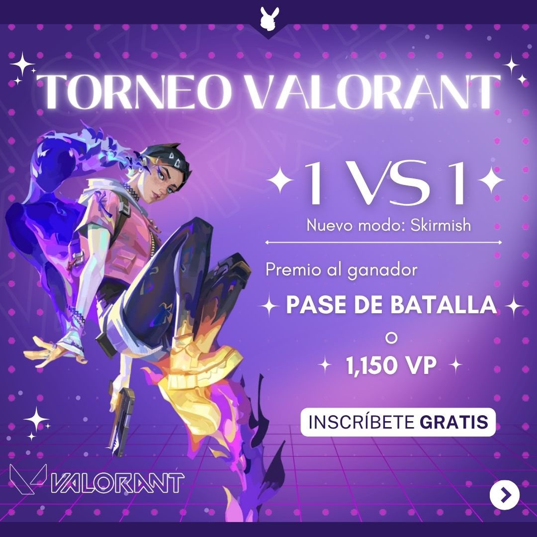 LittleVenuxs's tweet photo. ✨TORNEO DE VALORANT 1v1 - SKIRMISH✨
Premio de un Pase de Batalla o 1,150 VP

🌟 Para participar:
1️⃣ Sigue a @LittleVenuxs en Twitch e Instagram
2️⃣ Únete al servidor de Discord: https://t.co/hrs5cG6e43
3️⃣ Llena el formulario de registro: https://t.co/3neuRlaz1g

#VALORANT https://t.co/TlsRt9Xn4s