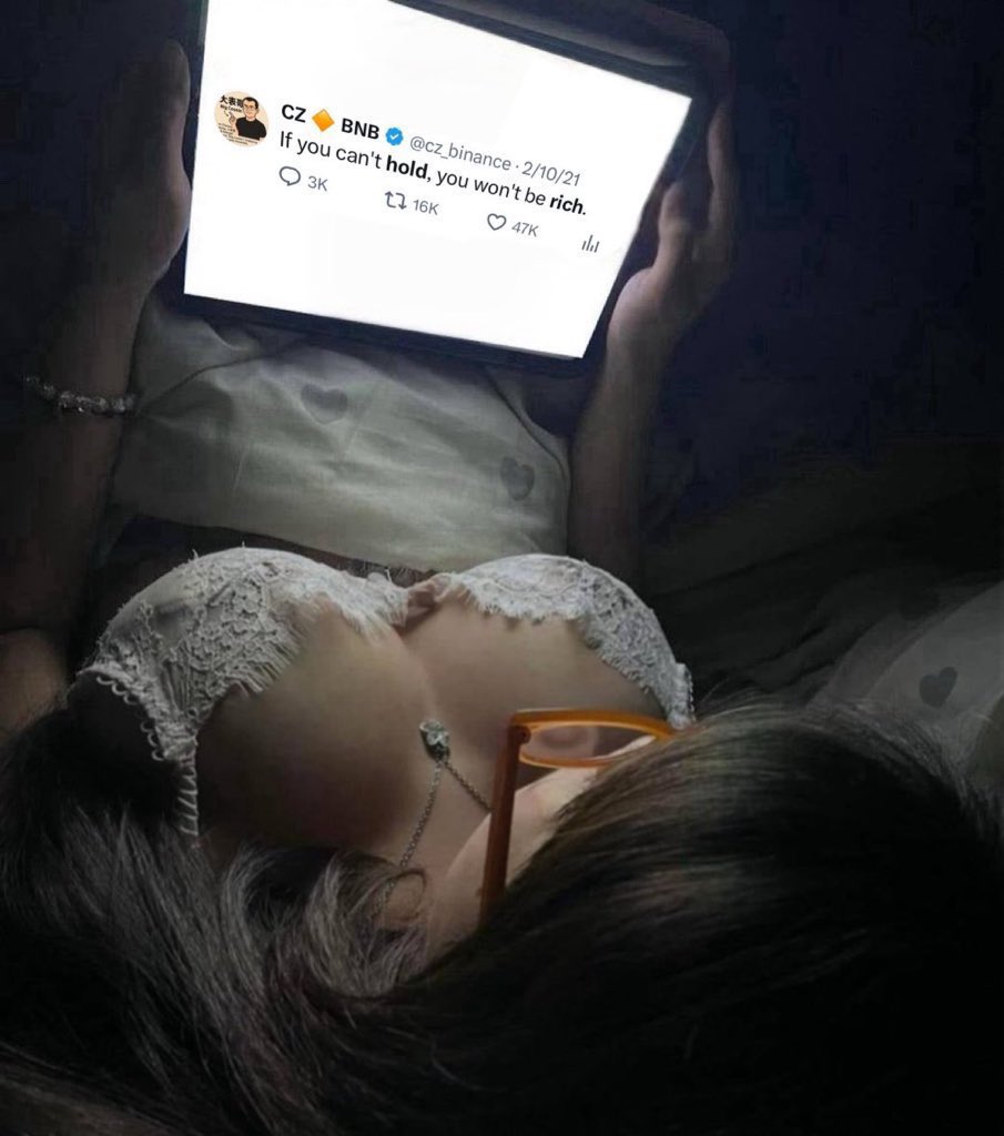czarchain's tweet photo. @cz_binance @Supers6061 Don't blink until @cz_binance posts again.👀 https://t.co/teEgunwL40