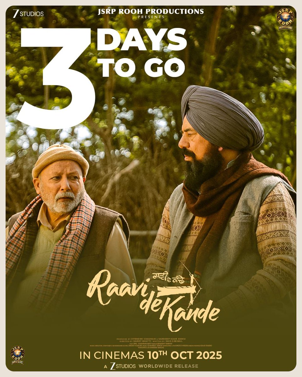 MagazineScreen's tweet image. Raavi de Kande
ਰਾਵੀ ਦੇ ਕੰਢੇ -ਇਕ ਖੂਬਸੂਰਤ ਸਿਨੇਮਾ 
In Cinemas 10th Oct.
@harishverma
@priyalakhanpal
@harrybhatti
@_pankajkapoor 
#raavidekande