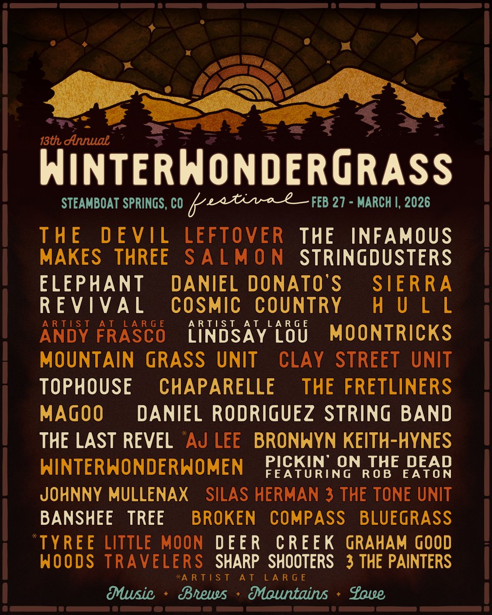 Back in the Boat for <a href="/WWGfestival/">WinterWonderGrass</a> ’26 as an artist at large.. tickets on sale now ❄️💜

winterwondergrass.com/steamboat