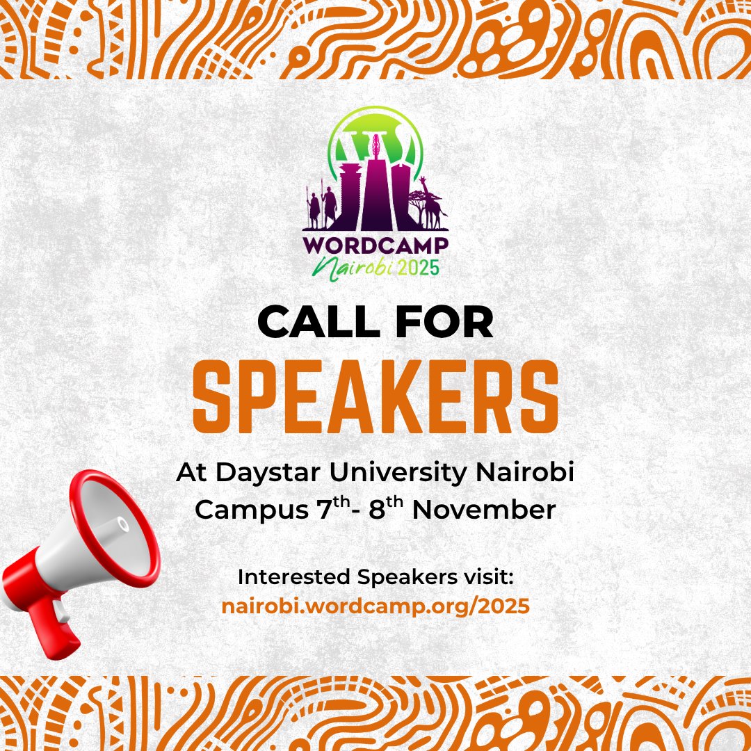 Do you have something you'd like to share with other WordPress enthusiasts? 🤔🤔

Head over to nairobi.wordcamp.org/2025 and book your spot.

<a href="/WordPress_Kenya/">WordPress Kenya</a> #TechWithTwin
