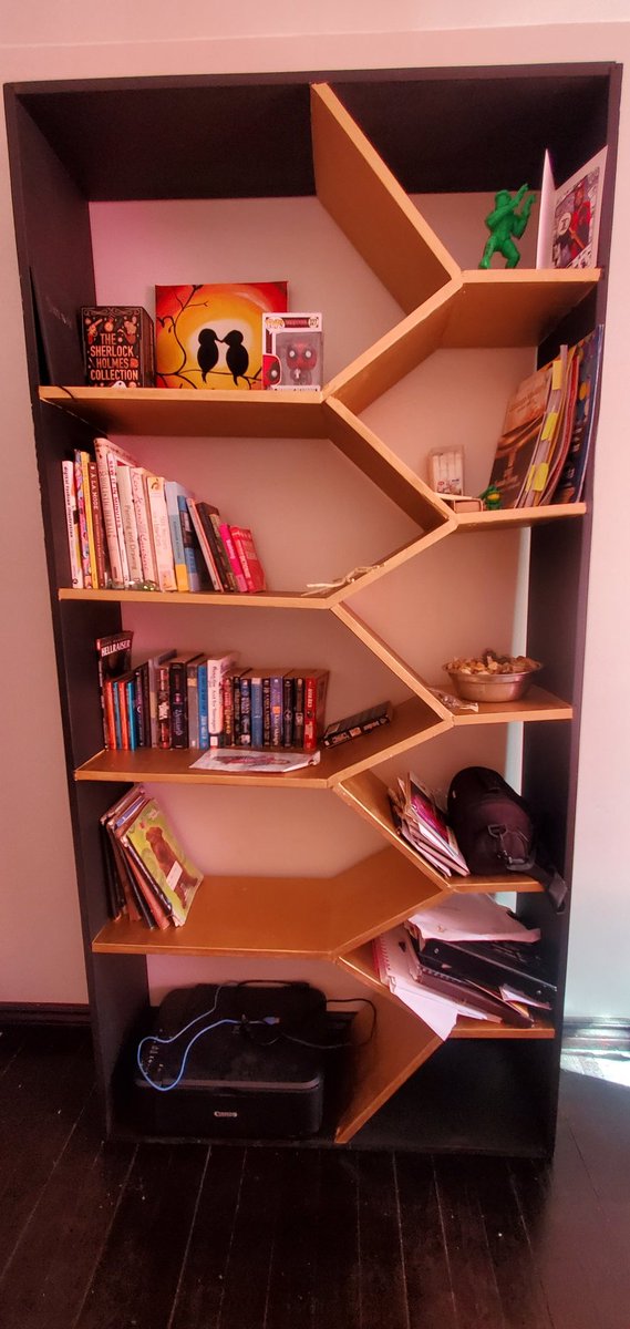tkdstudiosart's tweet photo. I got a new bookshelf for my birthday as a gift and now I think I'll be filming content in front of it because it's too pretty 🥺.

P.S I'm still packing and organizing my books https://t.co/E1pr8VDilm