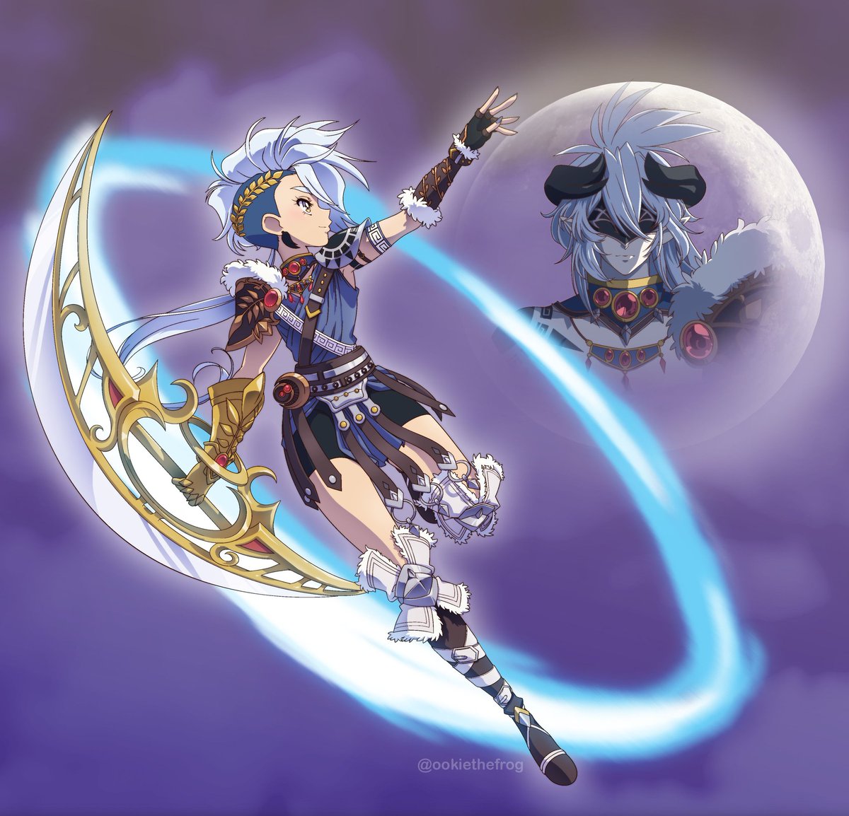 ✨️ᴘʀᴇᴛᴛʏ ᴋɴɪɢʜᴛ ɴᴇᴡ ᴏꜱʜɪ ᴀʀᴍᴏʀ ᴜɴʟᴏᴄᴋᴇᴅ✨️: 
𝕄𝕠𝕠𝕟𝕕𝕣𝕠𝕡 ℍ𝕦𝕟𝕥𝕖𝕣🌙🏹
"May the moon and stars guide you in your eternal hunt."
Wishing the best for our boi Arty
; v ; We miss you, Moon Boi! 💙
#FanArtemis #prettyknightfanart
🎨 <a href="/ookiethefrog/">Ookie the Frog</a>
