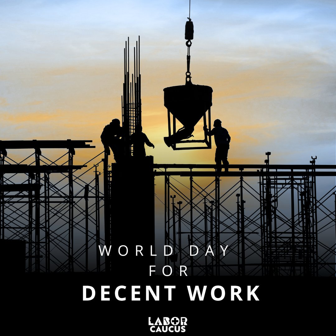 Labor_Caucus's tweet image. Our Caucus was founded on the belief that all workers deserve good wages and benefits, safe working conditions, and a voice on the job.

Today on #WorldDayforDecentWork, we recommit ourselves to this vision and to standing with workers everywhere.