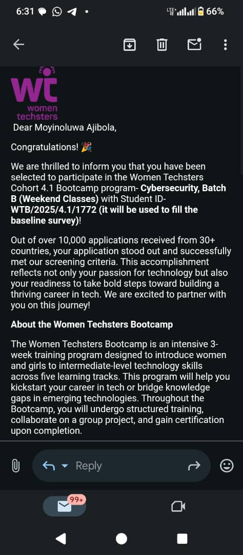 prettygirl_amy's tweet photo. You guys!๐ฅน
Thank you so much @Tech4DevHQ for this opportunity
I look forward to more greater opportunitiesโจ
#womentechsters #WTBootcamp #WTBootcampCohort25 #AIforCybersecurity #AIForHer https://t.co/jyTU2Z2W4D