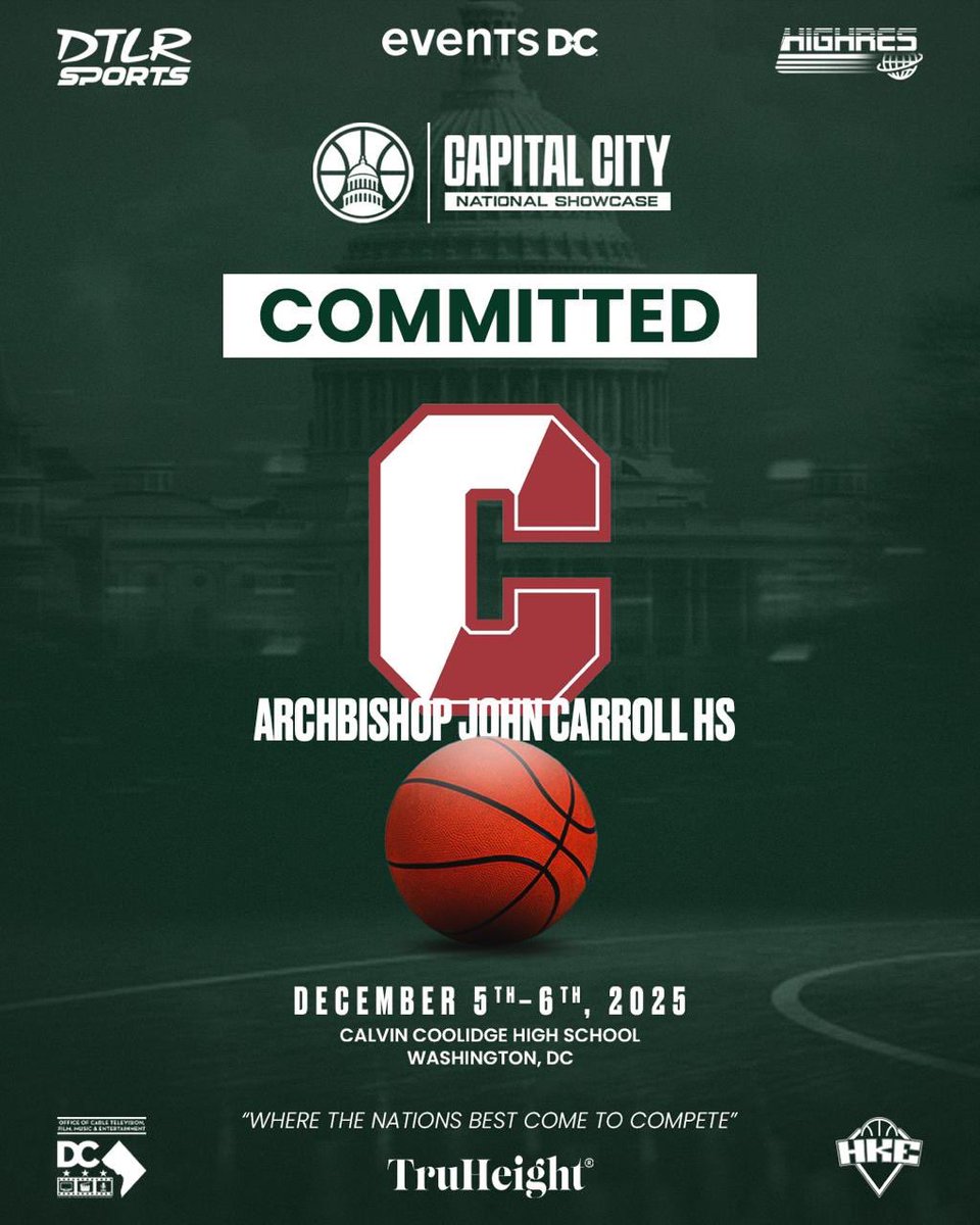 First up of our committed teams!…

🏀Archbishop John Carroll HS
📍 Radnor, PA

This storied program is officially locked in for the Capital City National Showcase 🔒🏀

See them compete with some of the nation’s best December 5th &amp; 6th in Washington, DC!

#CapitalCityShowcase