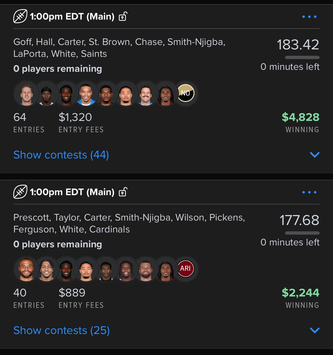 DFS__Oracle's tweet image. MNF and Main Slate GPPs 📈