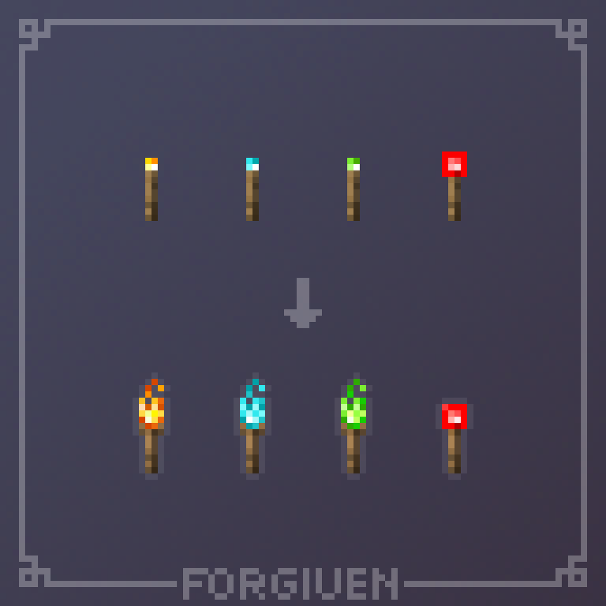 I retextured the torches to have flames