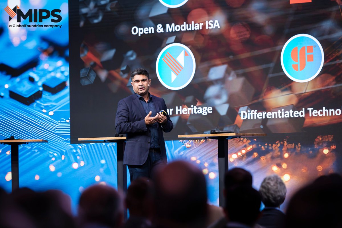 mips_riscv's tweet image. MIPS CEO Sameer Wasson recently spoke at the @Infineon and @risc_v Automotive Conference 2025, sharing how Physical AI applications, including aerospace, industrial, and automotive, will be based on open standards with a focus on targeted workloads and hardware/software…