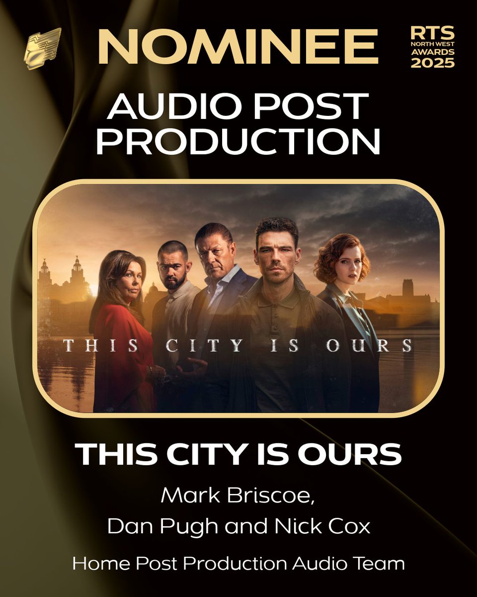RTSNW's tweet photo. Congratulations to the Nominees for Best Audio Post Production! 🏆✨ #RTSNWAwards25

Sponsor the #RTSNWAwards - support the talent of the #NorthWest TV industry &amp; get YOUR brand in the spotlight!

📧 RTSNorthWest@rts.org.uk
🎬 Produced by @BeautifulProd

#RTSNW https://t.co/zhygM36stM