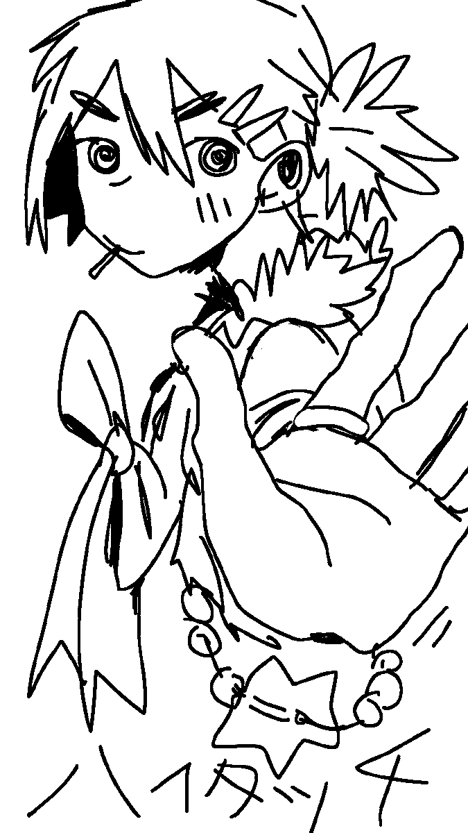 ハイタッチ!
#イラスト