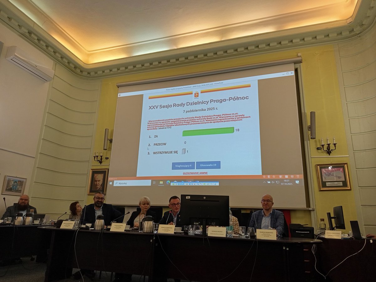 Rada Dzielnicy Praga-Północ właśnie pozytywnie zaopiniowała projekt uchwały #stopalkonocą na terenie dzielnicy w godz. 22:00-6:00. <a href="/DlaPragi/">PorozumienieDlaPragi 💙💛</a> <a href="/MiastoJestNasze/">Miasto Jest Nasze 🌳🚊♻️</a>
