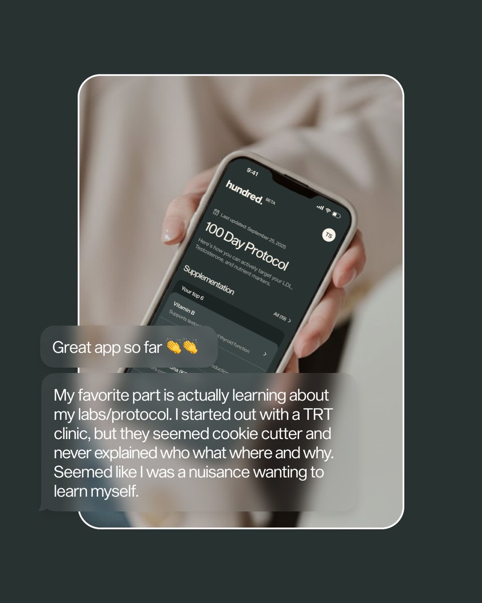 MyHundredHealth's tweet image. These aren’t just reviews. They’re turning points.

What would change if you actually understood what your body was telling you?

#HealthTransformation #PreventativeHealth #HealthOptimization