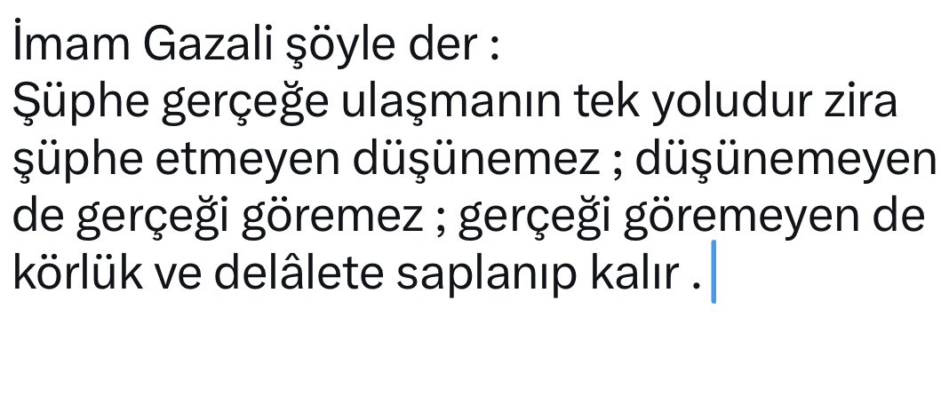 ✍️Şüphe edin . Ancak sizi şüphe kurtarır .