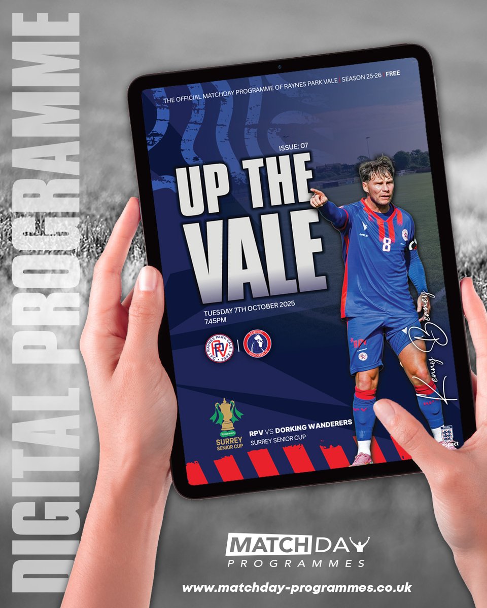 Best of luck to our programme partners @RPV in tonight's Surrey Senior Cup match against <a href="/DorkingWDRS/">Dorking Wanderers FC</a>. You can view tonight's programme online via the attached link.
online.fliphtml5.com/kykreu/ngrg/?1…