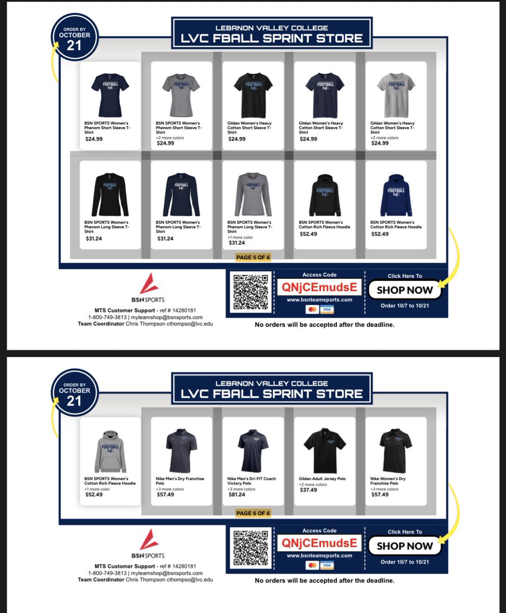 Chris Thompson (Coach T) (@coachthompsonct) on Twitter photo 💥Final 2025 <a href="/LVCFootball/">LVC Football</a> season team store is here💥 Get your Fall/Winter items by clicking on the link today or at our 3 remaining Home Games! bit.ly/42x9x7Y 💥Final 2025 <a href="/LVCFootball/">LVC Football</a> season team store is here💥 Get your Fall/Winter items by clicking on the link today or at our 3 remaining Home Games! bit.ly/42x9x7Y