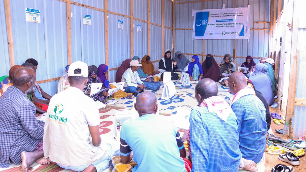 kardo_aid's tweet photo. *Hygiene Promotion Campaigns and Awareness Sessions:*
During the week, a trained hygiene promoters conducted promotion &amp; awareness sessions, covering 3 IDP camps in Gubadley District and reaching out a total of 84 participants.
Grateful to SIF for their support &amp; partnership.🌿🤝 https://t.co/K4YPOjfjjb