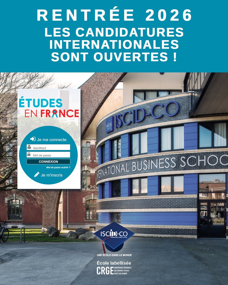 Rentrée 2026 : Les candidatures internationales sont ouvertes ! Depuis le 1er octobre, les étudiants internationaux relevant de la procédure Études En France peuvent présenter leur dossier de candidature sur bit.ly/3Wr3xtO. 
#EtudesenFrance #CampusFrance
<a href="/ULCO_Univ/">ULCO (officiel)</a>