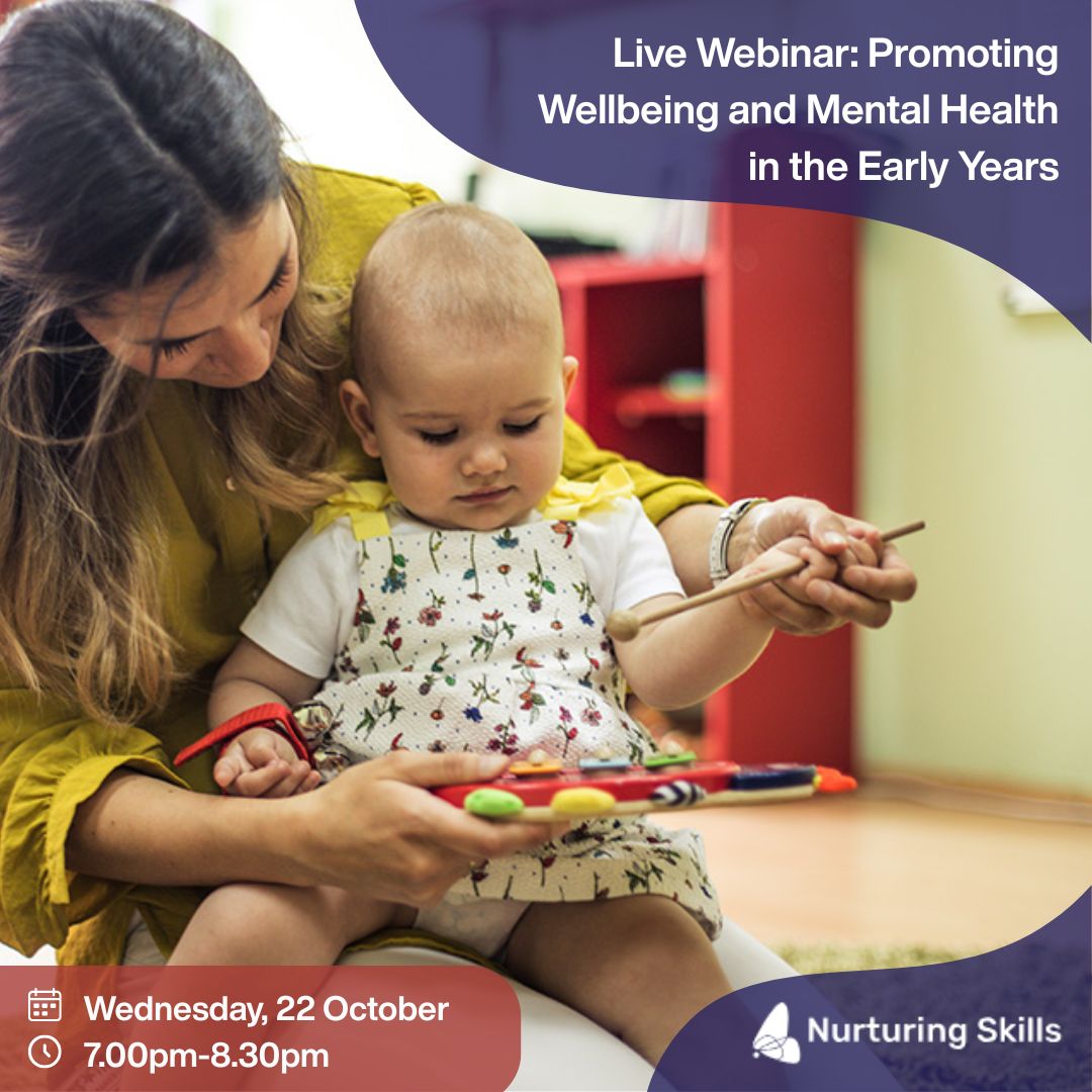 Join us for a webinar on Aistear’s (2024) Theme of Wellbeing, exploring how early experiences and relationships shape brain development, learning and mental health. 

The webinar will be taking place:

🗓 Wednesday, 22 October
⏰ 7.00pm-8.30pm

#Aistear #NurturingSkills