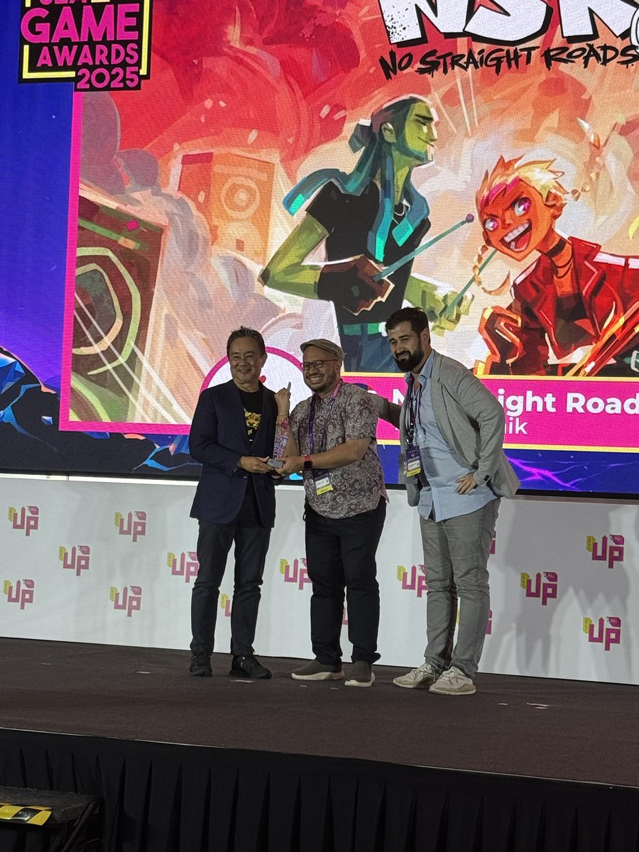 Kakuchopurei's tweet photo. No Straight Roads 2 has won 4 awards during #levelupkl2025 #seagameawards2025 @metronomik @NoStraightRoads https://t.co/8sOiXlrvJo