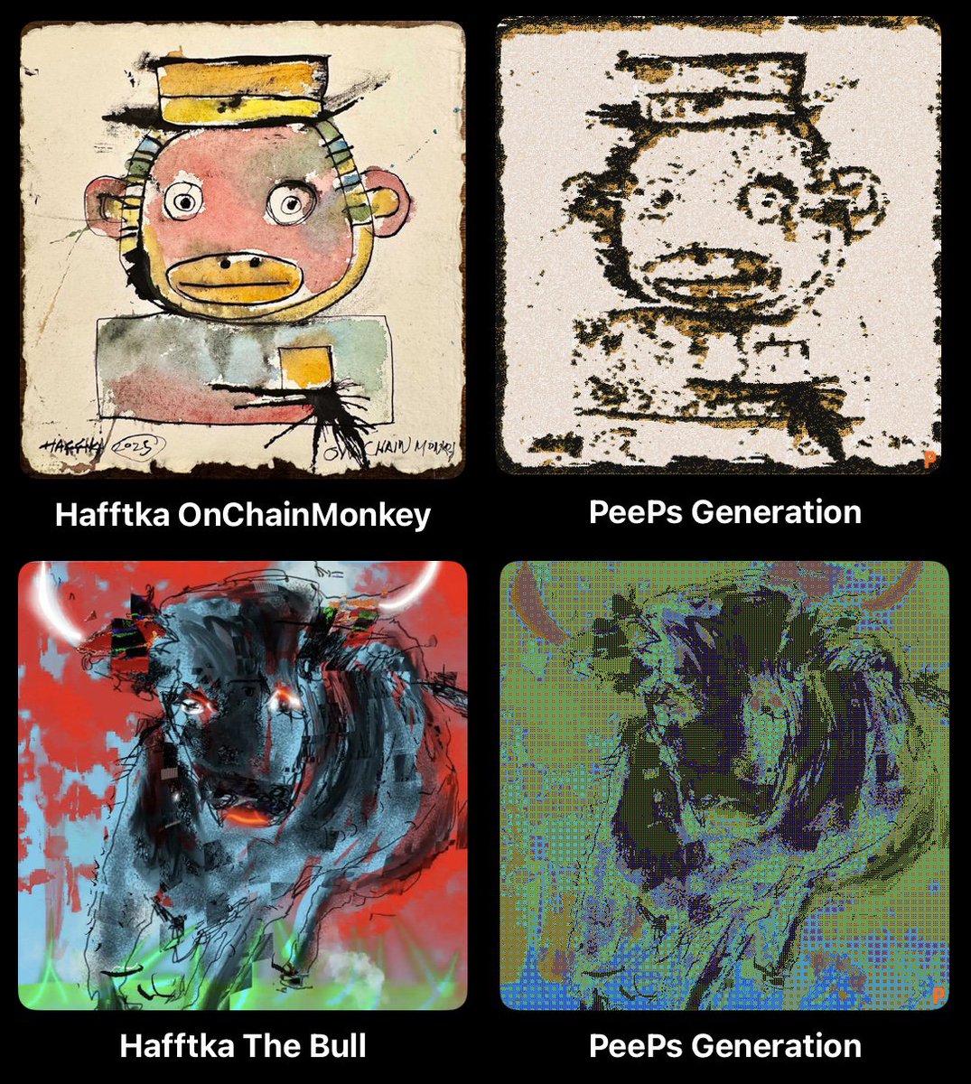 PeePs' compressionist approach, combined with recursion, deeply respects the fundamental principles of Bitcoin: 
-Data Efficiency: Dithering and pixel art techniques allow for the creation of expressive works with reduced file sizes, honoring the scarcity of space on the