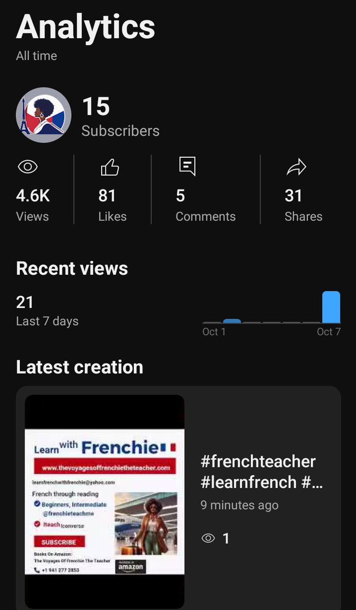 ALMMGMT's tweet image. The start of my YouTube channel....come follow me, like, subscribe and Share #learnfrench #visuallearning #french #Storytelling #books