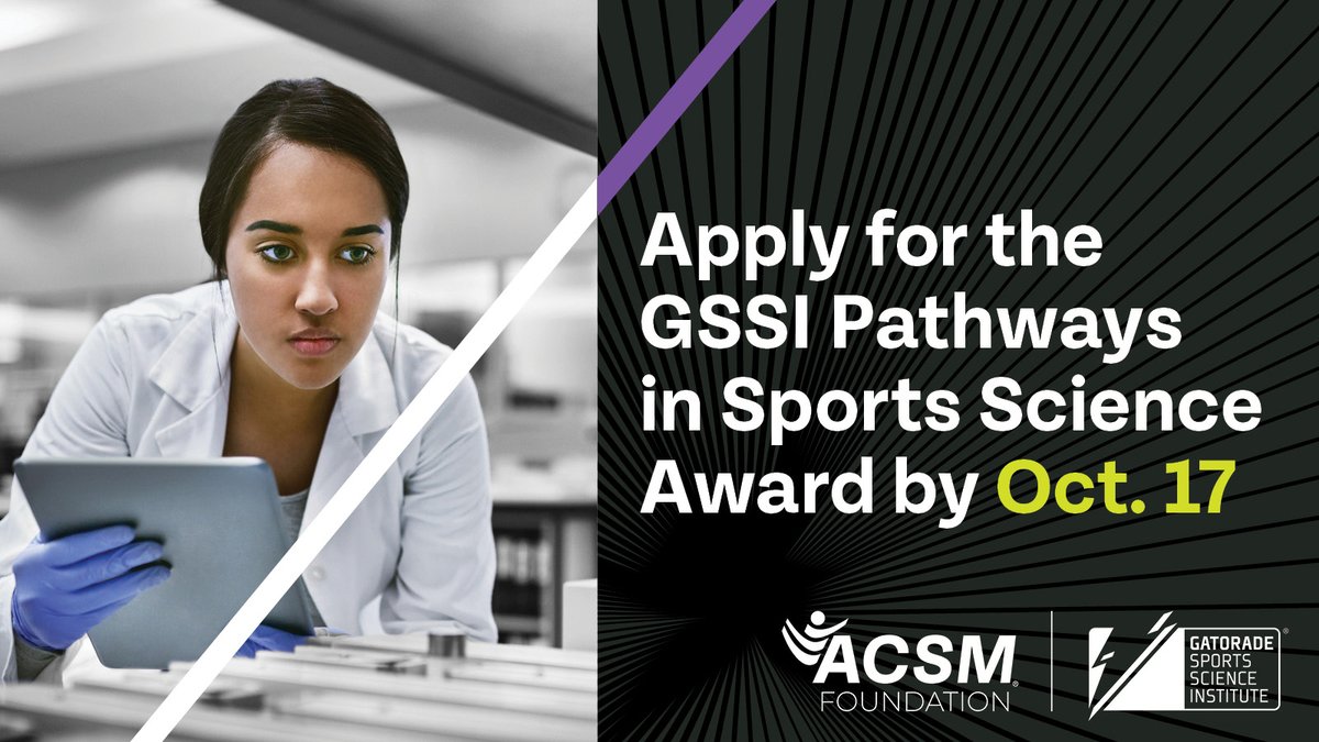 ACSMNews's tweet image. New: The GSSI Pathways in Sports Science Award recognizes first-generation college students researching human performance.
Recipients will earn research funding, a 1 year mentorship & registration for #ACSM26.
ACSM membership required to apply.
➡️ brnw.ch/21wWpFR