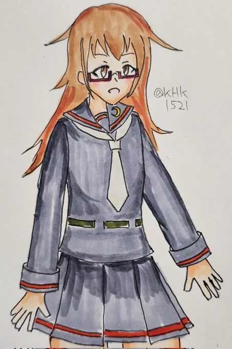望月ちゃん #艦これ版真剣お絵描き60分一本勝負_20251007