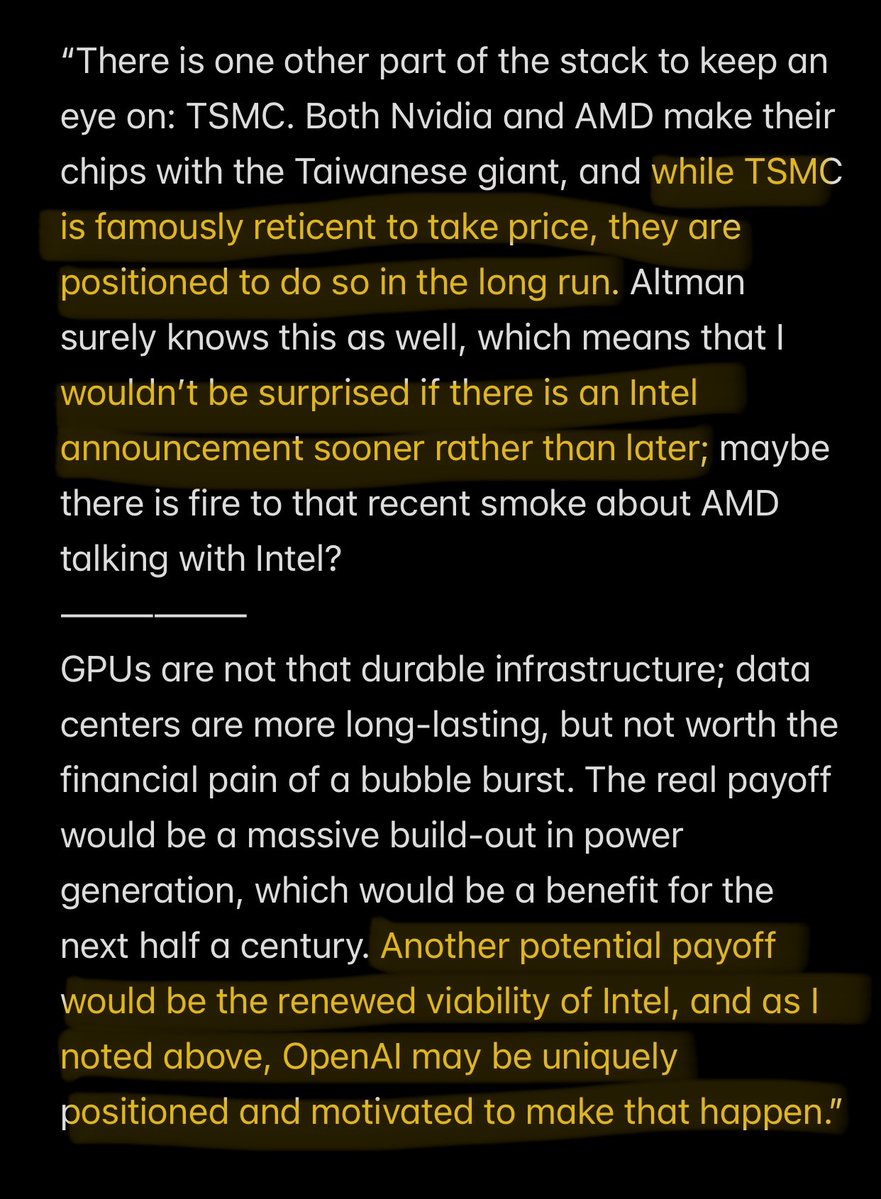 buccocapital's tweet image. After yesterdays news, you can add Sam Altman to the list of people who want Intel to work
@benthompson: