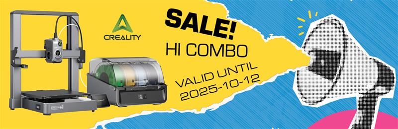 3DPrima's tweet photo. Price drop alert!

Creality Hi Combo is now available at a new low price. Includes a CFS unit for effortless multi-color printing + tons of smart features.

A great printer, now at an even better price.

Ends Oct 12. https://t.co/MiHqMENwyk