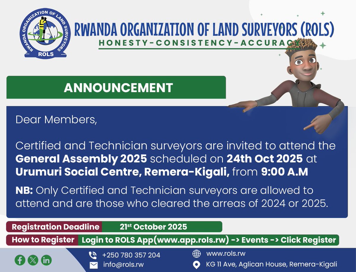 Rwanda Organization of Land Surveyors ROLS tweet media