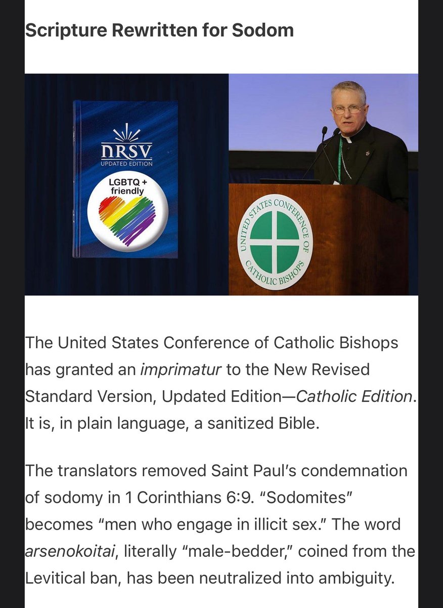 CatechistX's tweet photo. Taken from @BigModernism 

This is definitely going to be the version of the Bible that will commanded to be read in Novus Ordo masses. https://t.co/1xypdL4bvq