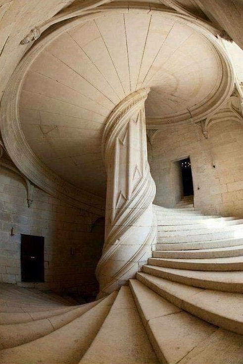 A famous spiral staircase designed by Leonardo da Vinci in 1516.