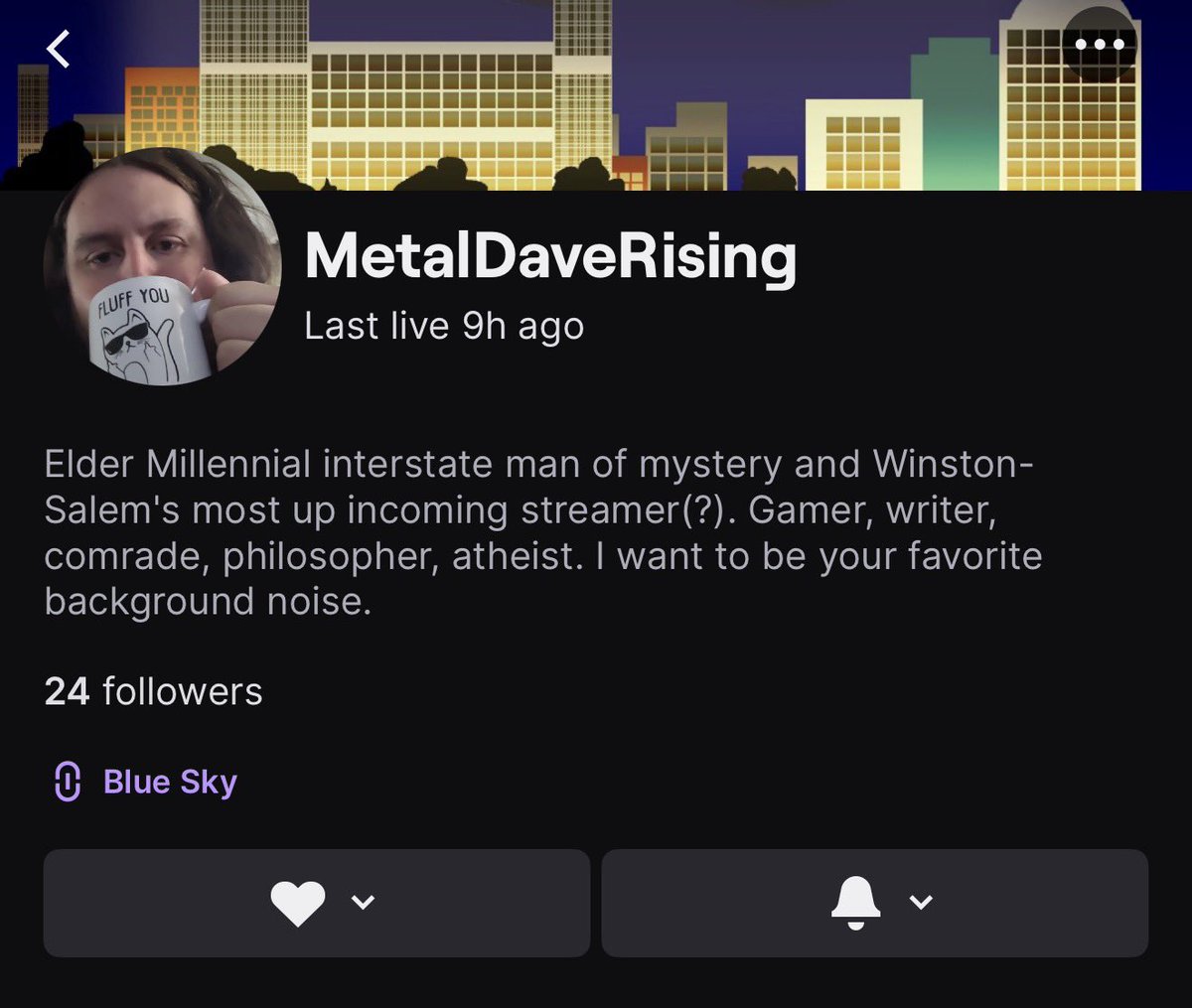 Someone I went to university with is working to make it to Affiliate on Twitch. Let’s try to help them get to the finish line!