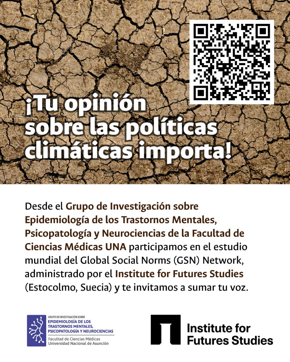 🌎 ¡Tu opinión sobre las políticas climáticas importa! 🌿

Desde Medicina UNA participamos en el estudio global del Global Social Norms (GSN) Network, liderado por el Institute for Futures Studies (Suecia).
🗣️ ¡Ayudanos!

iffs.eu.qualtrics.com/jfe/form/SV_6i…